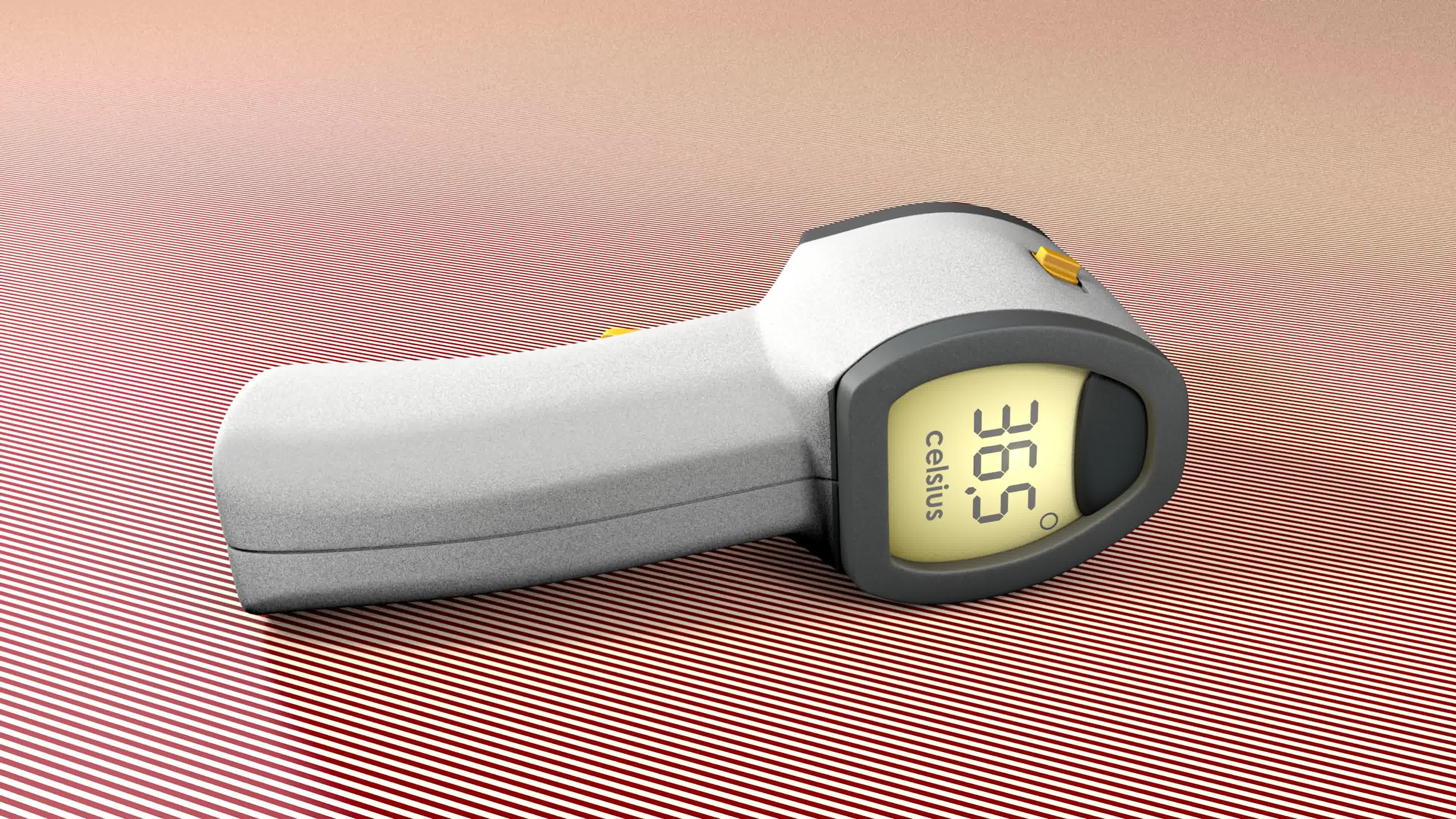 Infrared thermometer, temperature check device. 23981277 Stock Video at