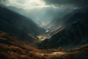 Beautiful mountain landscape in the morning. Caucasus mountains, Georgia. photo