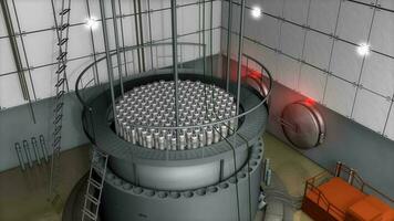 nuclear reator interior visualizar, moderno Alto fim segurança medidas. video