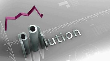 Pollution decreasing chart, statistic and data video