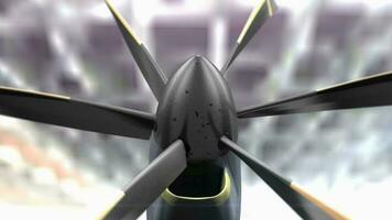 Close up plane propeller, turbo fan. video