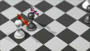 schaak pion met land vlag, hong kong, Verenigde koninkrijk video