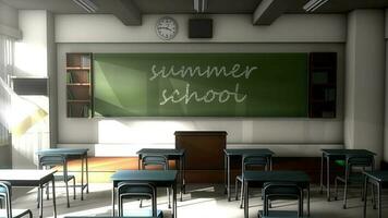 Classroom black board text, Summer school. video