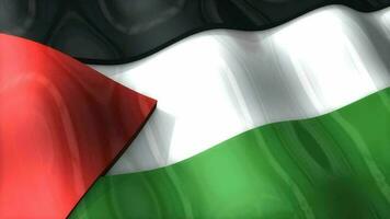 3d bandera, palestino, ondulación, onda, África, medio este. video