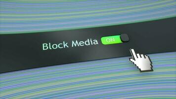 Ansökan systemet miljö blockera media. video