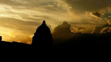 US Capitol building over sunset, 3d animation. video