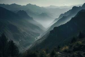 Beautiful mountain landscape in the morning. Caucasus mountains, Georgia. photo