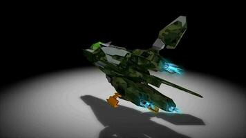 Futuristic space super fighter, camouflaged, alpha channel include. video