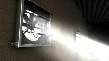 Factory ventilation fan, air, flow, instrument, facility. video
