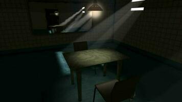 Interrogation room, police, suspect, questioning. video