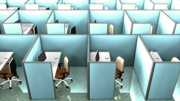 Office cubicles, interior, building, partition, space, work. video