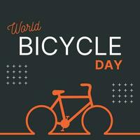 a poster of World Bicycle Day vector