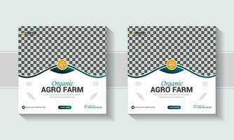 Agro farm services social media banner template design and web banner template design. Agro farm business, Agriculture farming service, Lawn mower gardening, organic farm and flyer template. vector