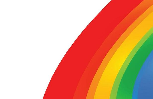 Rainbow on White Background