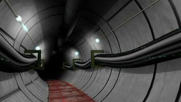 Underground cable and pipe tunnel. video