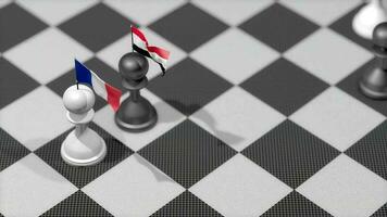 Chess Pawn with country flag, France, Iraq. video