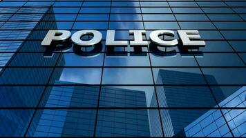 police bâtiment bleu ciel laps de temps. video