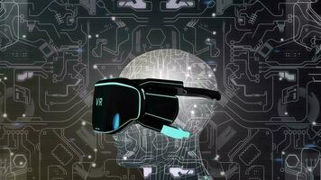 artista conceito virtual realidade fone de ouvido. video