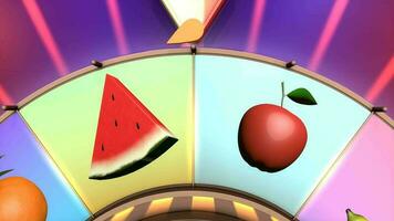 Children video animation, Wheel of fruit Mango