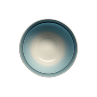 Flat lay top view at empty round bowl on transparent background, created with png