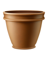 Decorative brown pot on transparent background, created with png