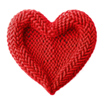 Knitting heart shape on transparent background, created with png