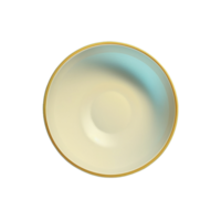 Flat lay top view at empty round bowl on transparent background, created with png