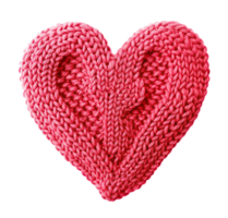 Knitting heart shape on transparent background, created with png