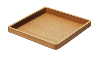 Empty wooden tray on transparent background, created with png