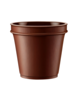 Decorative brown pot on transparent background, created with png