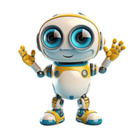 Friendly cute cartoon robot, created with png