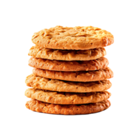 Oatmeal cookies isolated on transparent background, created with png