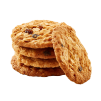 Oatmeal cookies isolated on transparent background, created with png