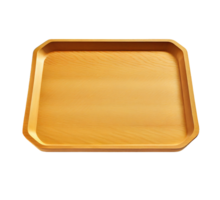 Empty wooden tray on transparent background, created with png