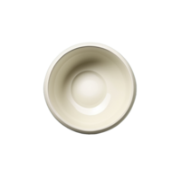 Flat lay top view at empty round bowl on transparent background, created with png