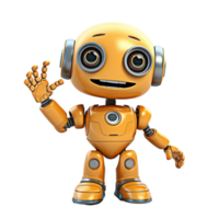 Friendly cute cartoon robot, created with png