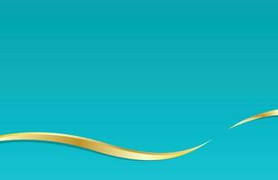 Golden Line on Teal Background vector