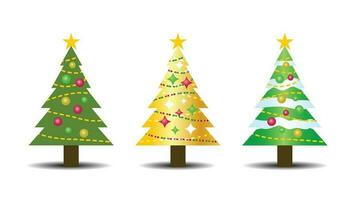 Christmas Trees on White vector