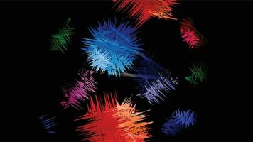 Colorful Spiky Shapes on Black Background vector