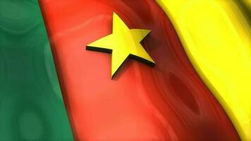 3d drapeau, Cameroun, agitant, ondulation, Afrique, milieu est. video