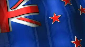 3D flag, New Zealand, waving, ripple, Asia, Oceania. video