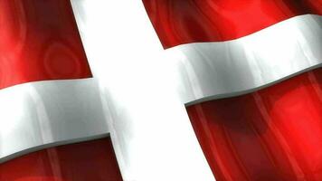 3d drapeau, Danemark, agitant, ondulation, L'Europe . video