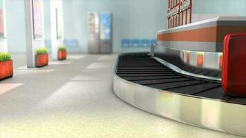 Airport baggage carousel, baggage, luggage, claim. video