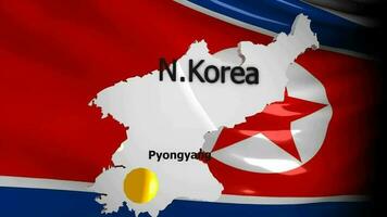 crisi Posizione carta geografica serie, nord Corea. video