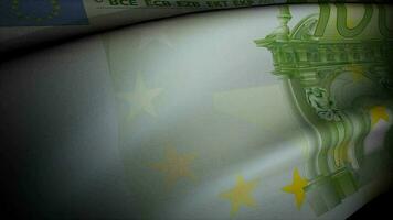 Euro bank note waving flag animation. video