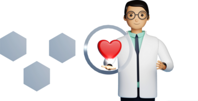 3d representación de masculino médico protegido corazón. png