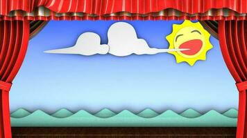 3d animatie, klassiek pret kinderen theater fase. video