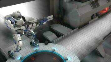 slåss robot skytte laser pistol video