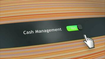 Application system setting Cash management video