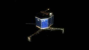 cometa módulo de aterrizaje, astronave, investigación laboratorio video